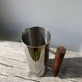Guy Degrenne stainless steel and wood pitcher