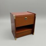 Modernist bedside table from the 1960s–70s with brass fittings