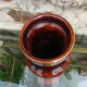 Vintage soliflore vase in glazed ceramic 70s W.Germany orange/brown