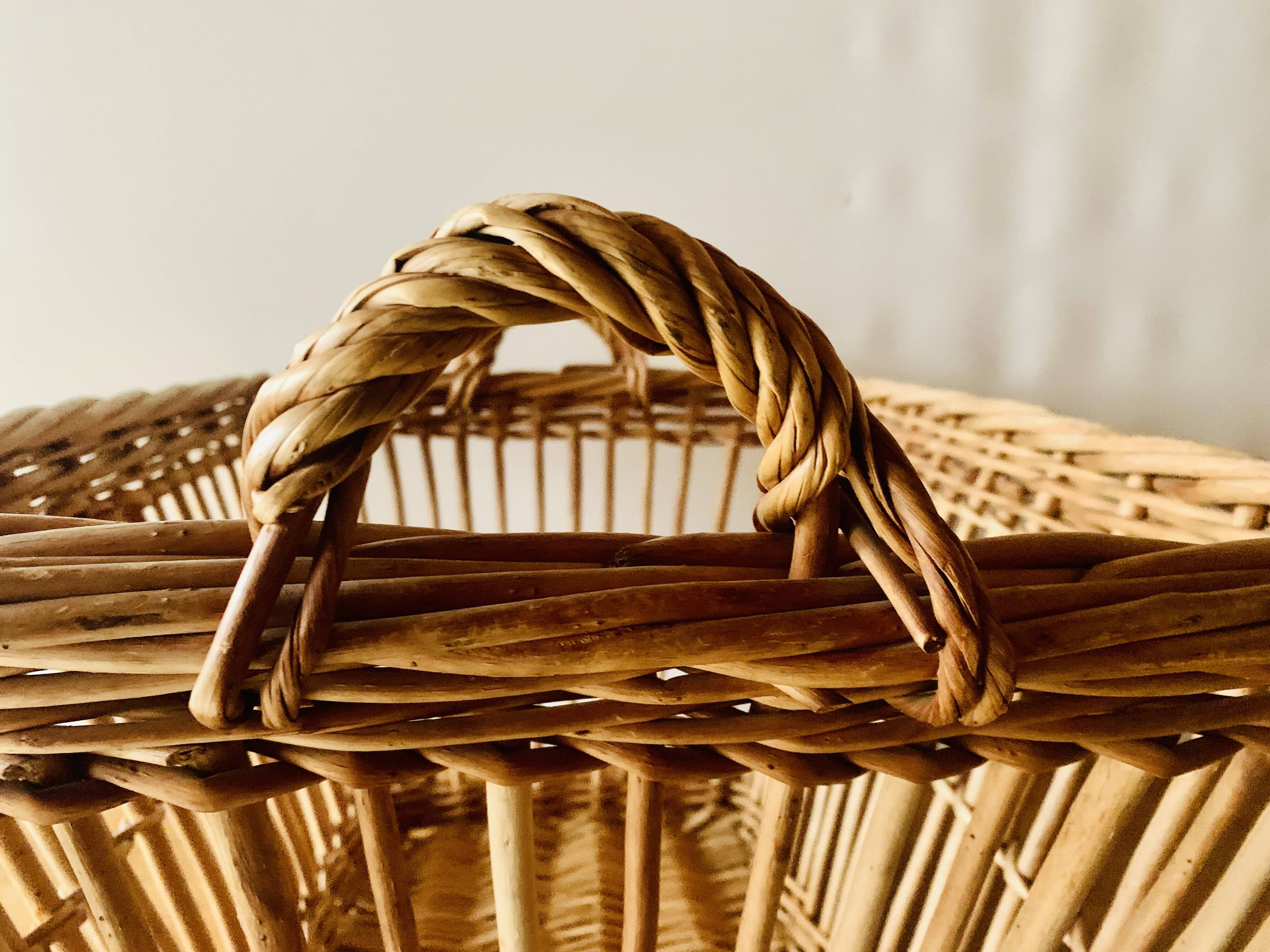 Large vintage wicker basket