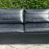 High-quality black leather Durlet sofa