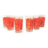 verres à fleur oranges années 70