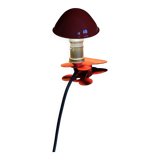 Small mushroom clip-on spotlight, portable night light in red metal