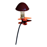 Small mushroom clip-on spotlight, portable night light in red metal