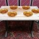 Solid pine bistro table with sanded top, 50s