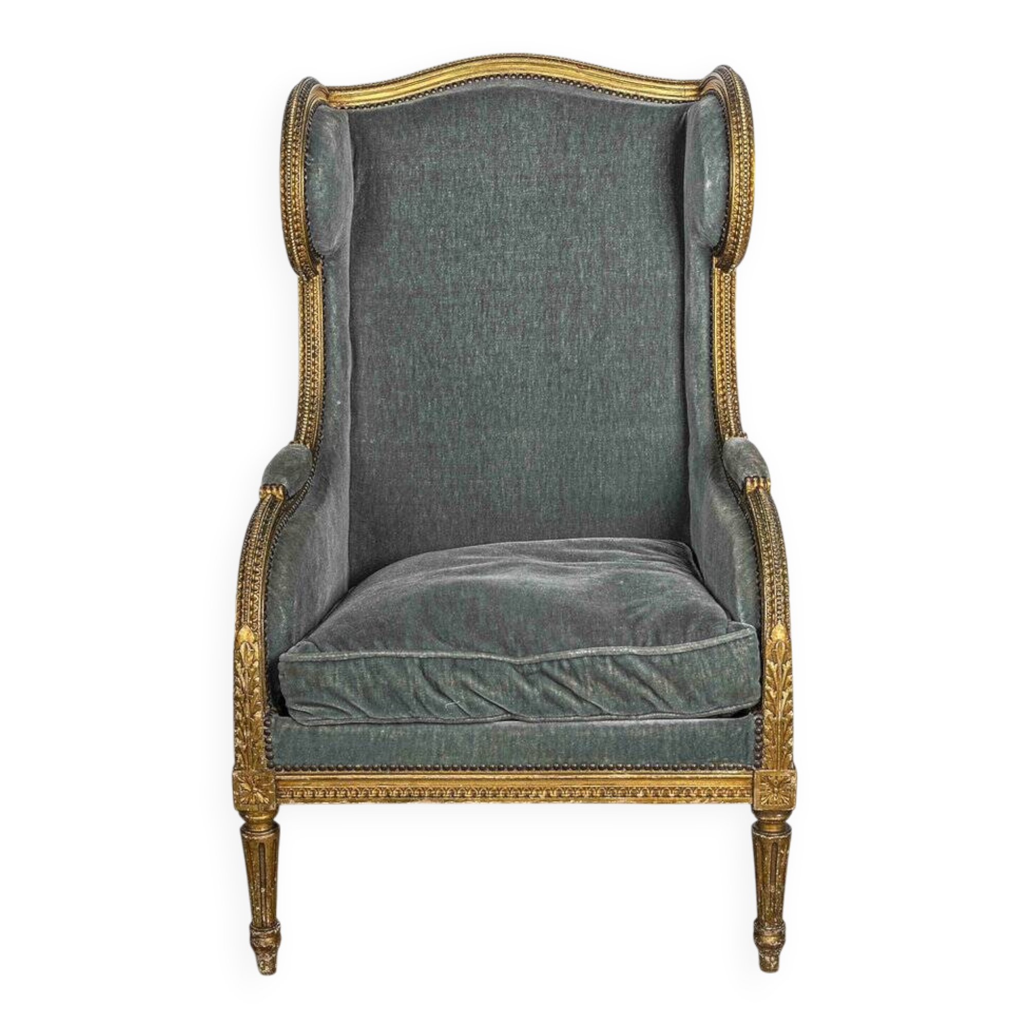 Magnificent Louis XVI wingback armchair.