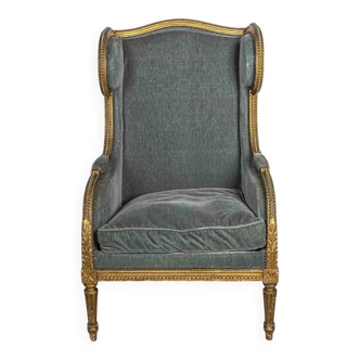Magnificent Louis XVI wingback armchair.