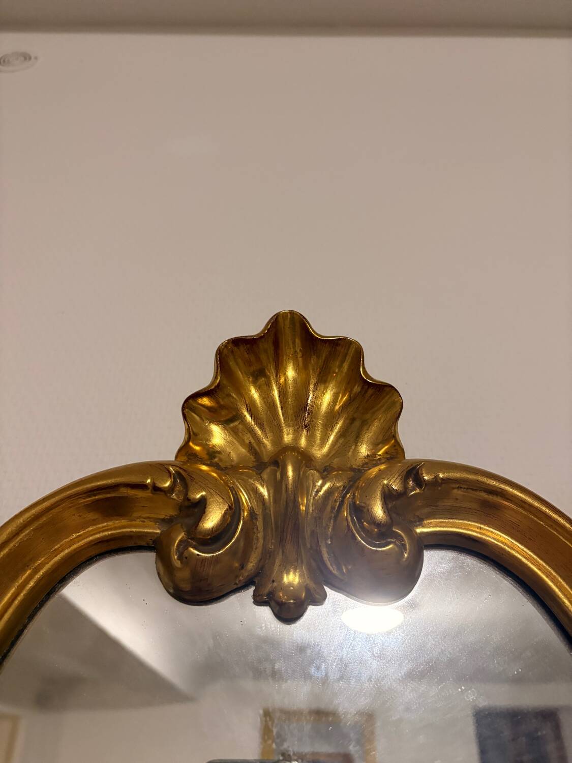 Antique Oval Wall Mirror Gold Louis XV Style Rocaille Rococo