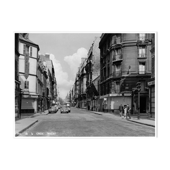 Tirage photographique encadré paris en 1965 Paris xv rue de la croix nivert by night
