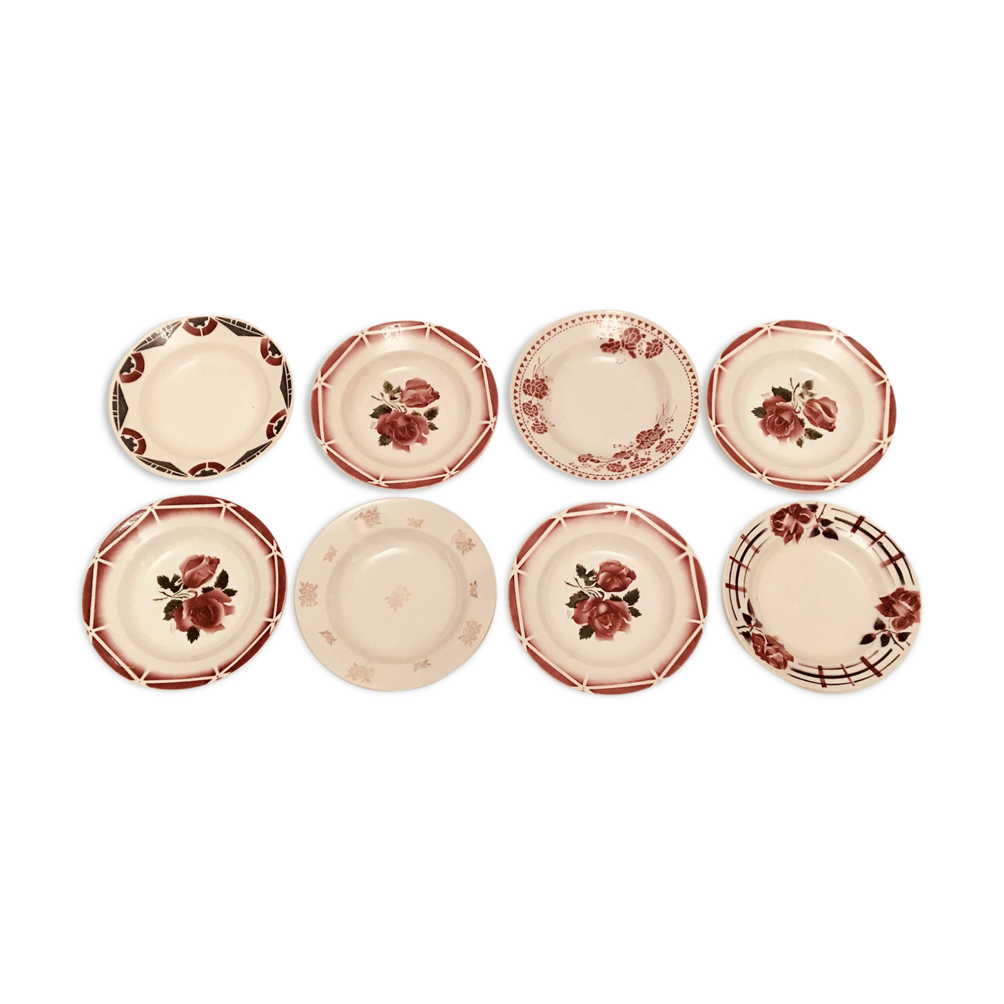 Mismatched hollow plates 1930s