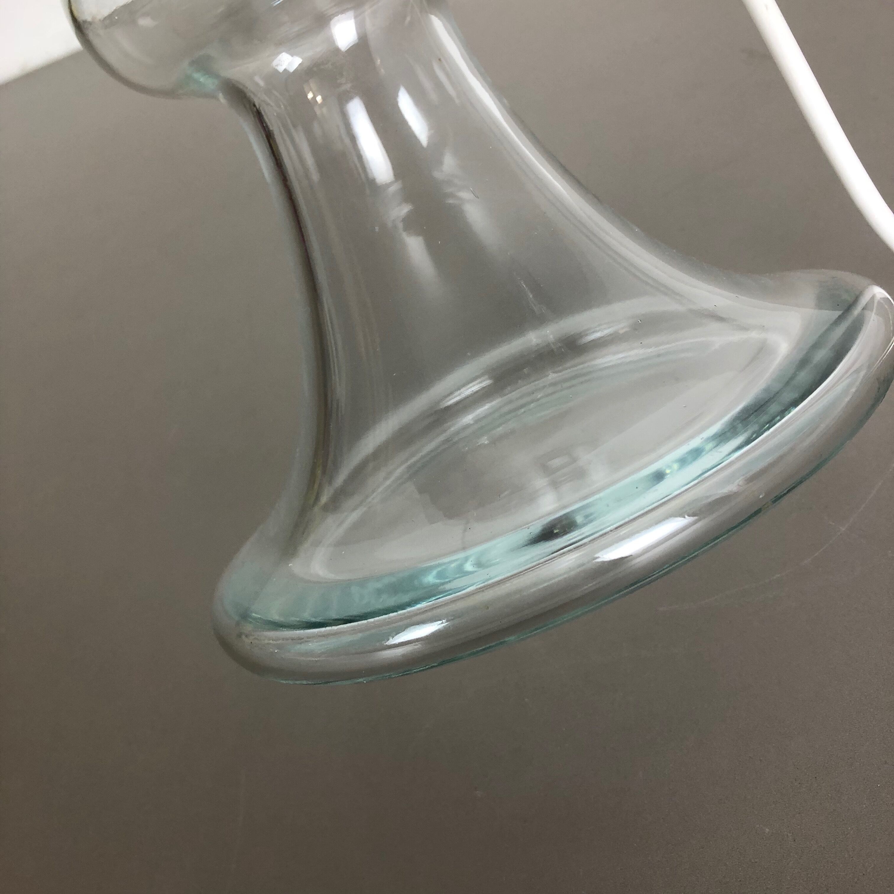 danish modern clear glass Table Light base by HOLMEGAARD, Denmark 1970s