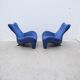 Pair of "Balou" armchairs by Jane Worthington for Leolux in leather, 1980