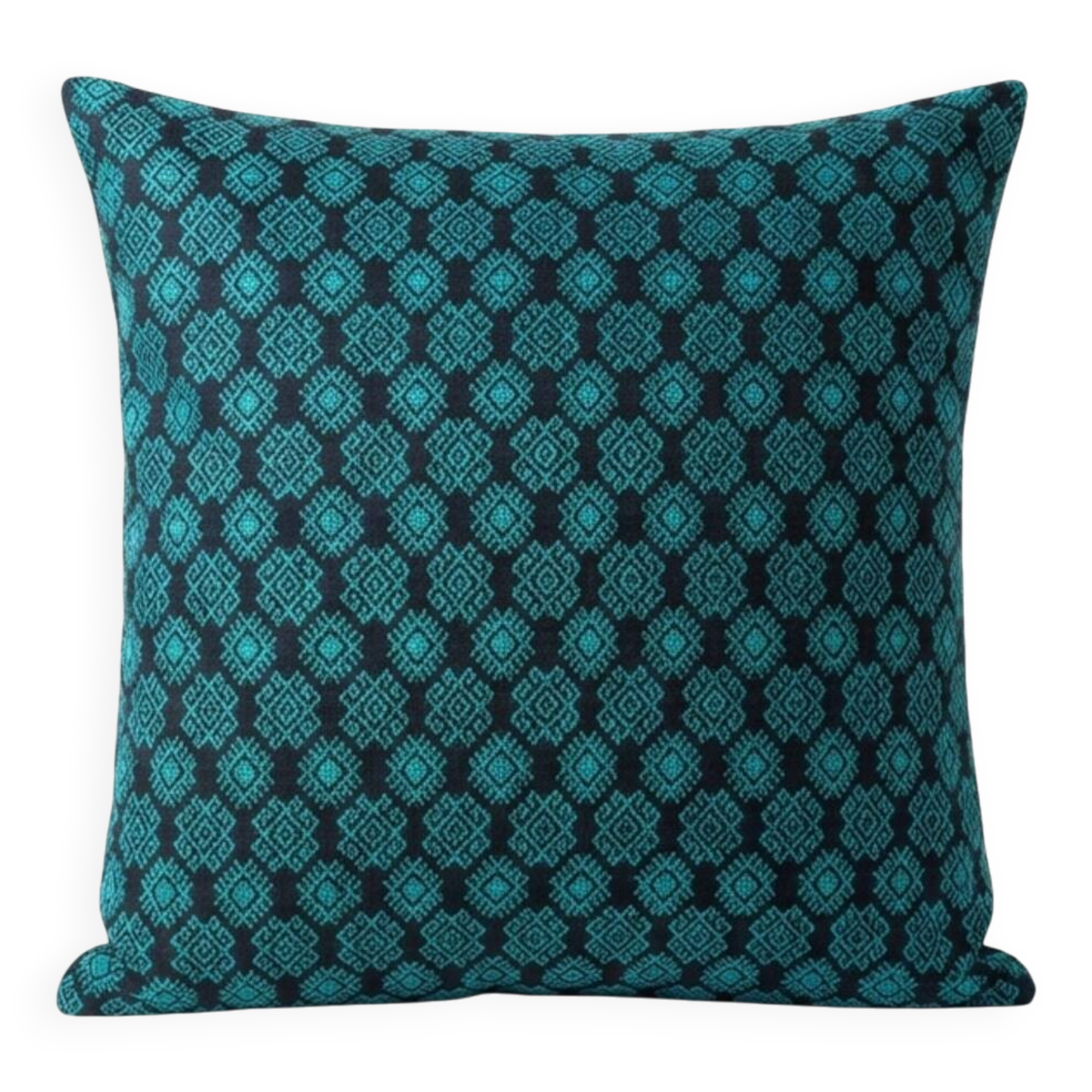 Housse de coussin Kachin bleu et turquoise (RIDA)