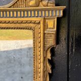 Large Mirror with Entwined Doves, Louis XVI, Gilded and Painted Wood, 18th Century