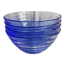 Set de 4 bols en verre transparent bleu