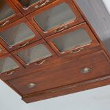 English Haberdashery Shop Cabinet with Glass Fronted Drawers, Circa 1930s