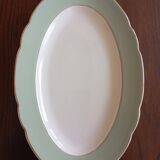 Plat ovale Villeroy & Boch Mettlach céladon et or