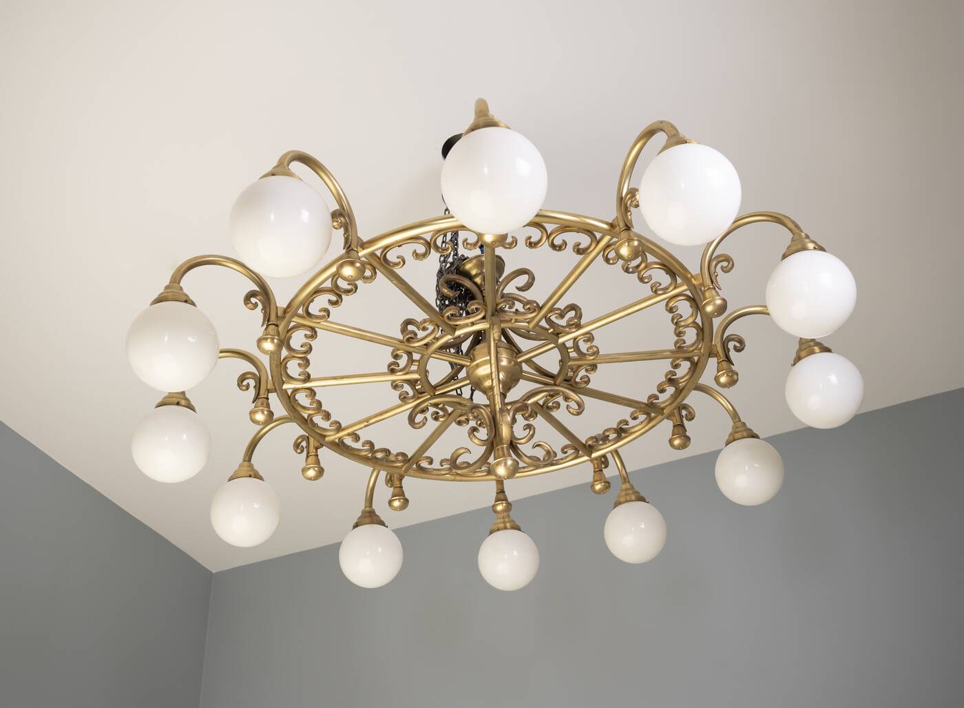 Decorative brass chandelier, 1980s