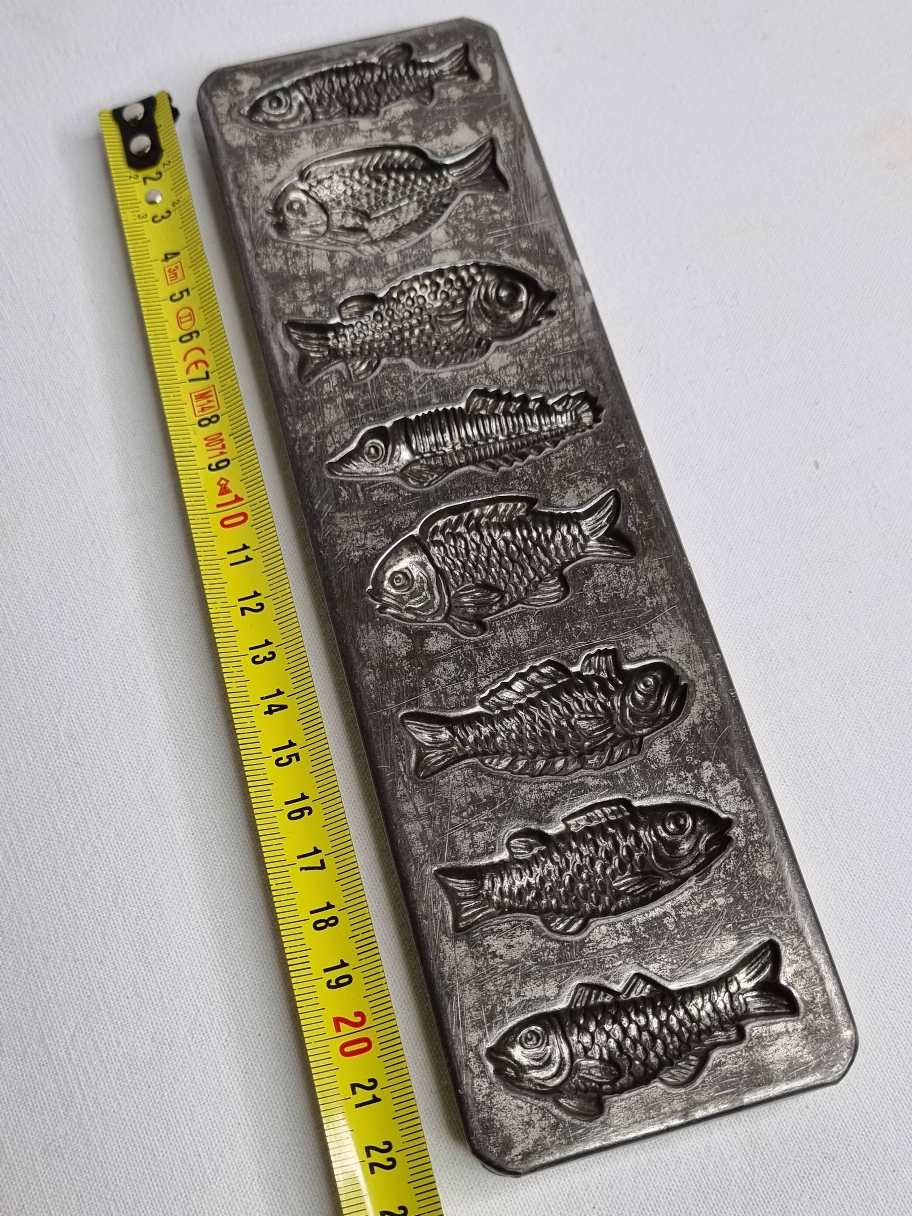 Old chocolate mold, fish shapes, 22 cm