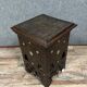 Syrian stool or pedestal in openwork wood and mother-of-pearl circa 1880