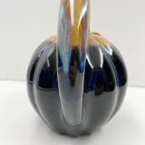 Pitcher Vintage jug in brown and blue ceramic in the shape of a melon