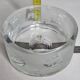 Thick frosted glass ashtray and pocket tray, 1980s savannah design, 13 cm.