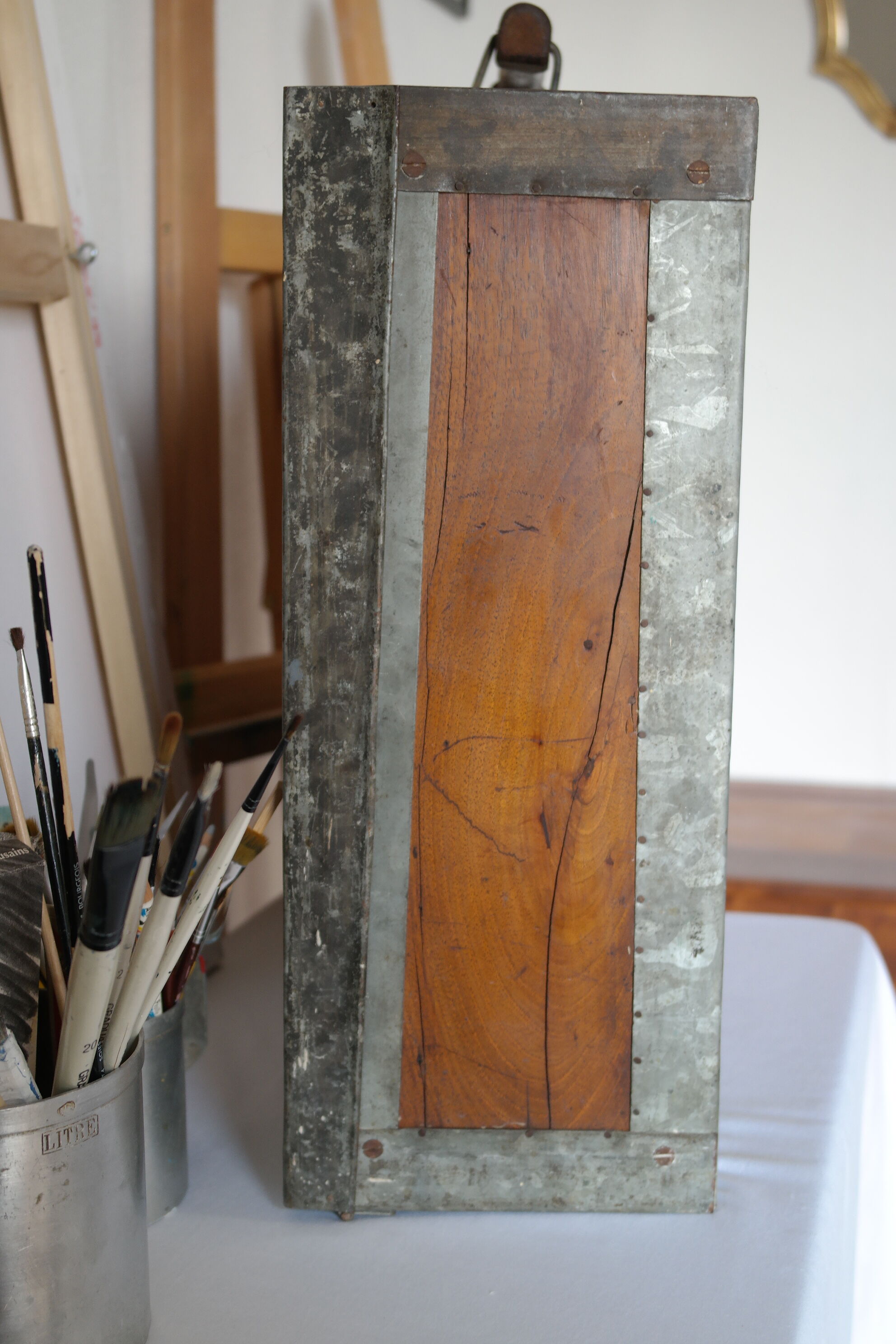 Painter's case in walnut and metal early XX