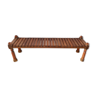 Bench with slats in teak