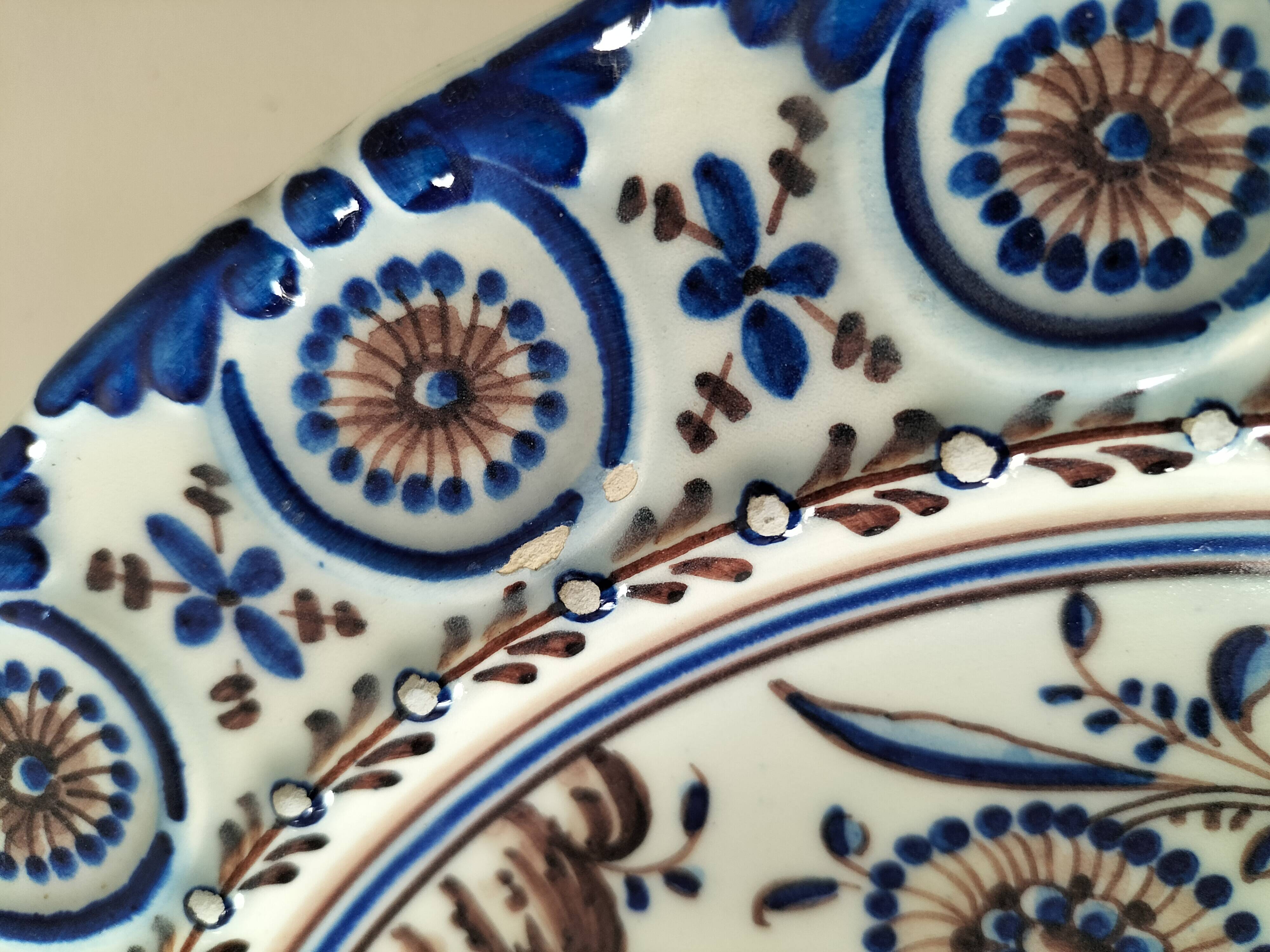 Portuguese earthenware footed dish – Outeiro Águeda – signed