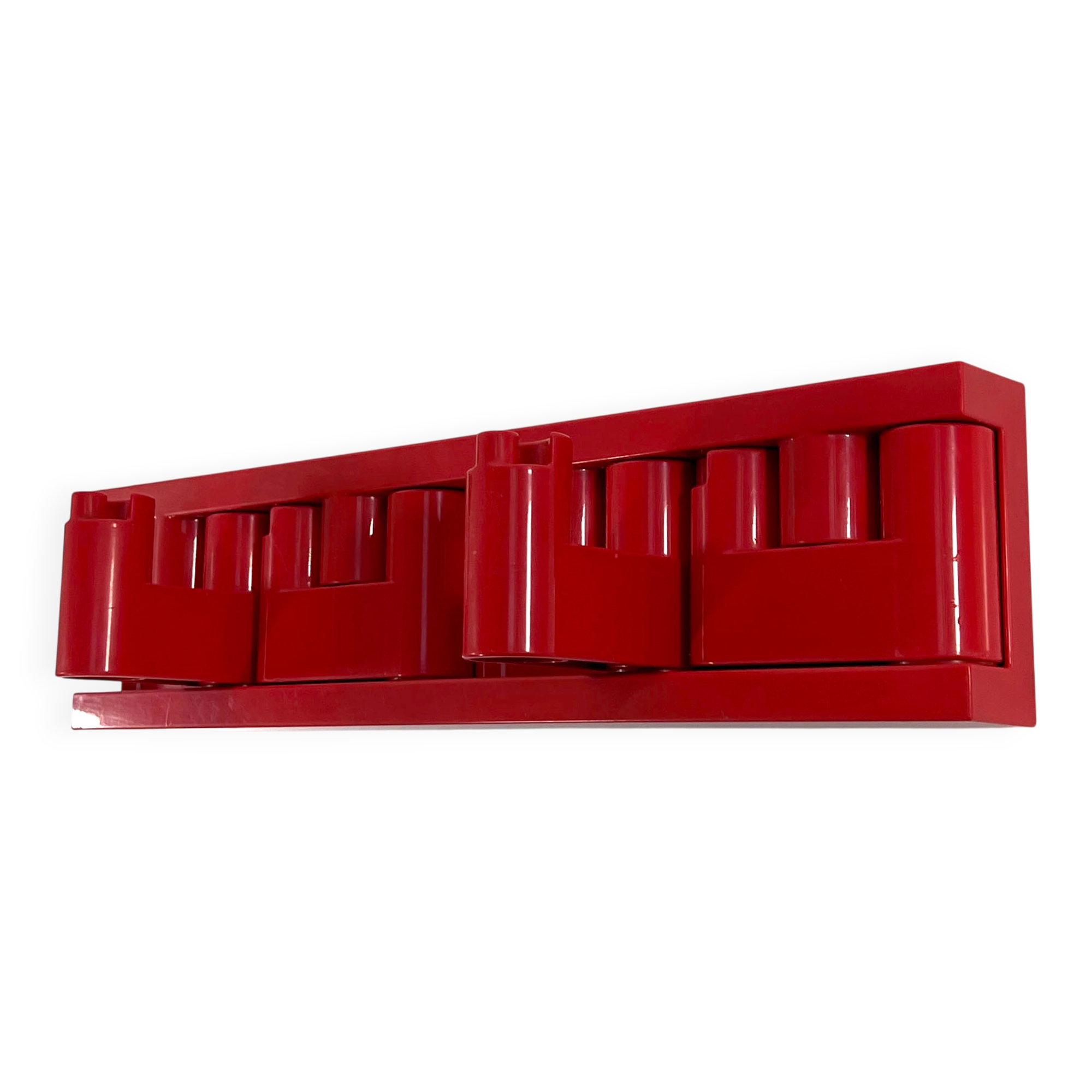 Red wall-mounted coat rack Minivip by Benanti & Brunori for Velca Legnano