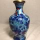 Old brass enameled flowers drawings cloisonné Vase Decoration Vintage