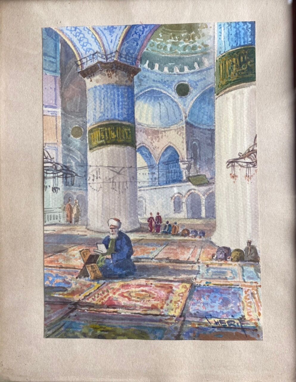 Old painting, orientalist school, signed Sheriff, early XX century