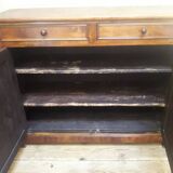 Solid walnut sideboard with 2 doors and 2 drawers, late 19th century