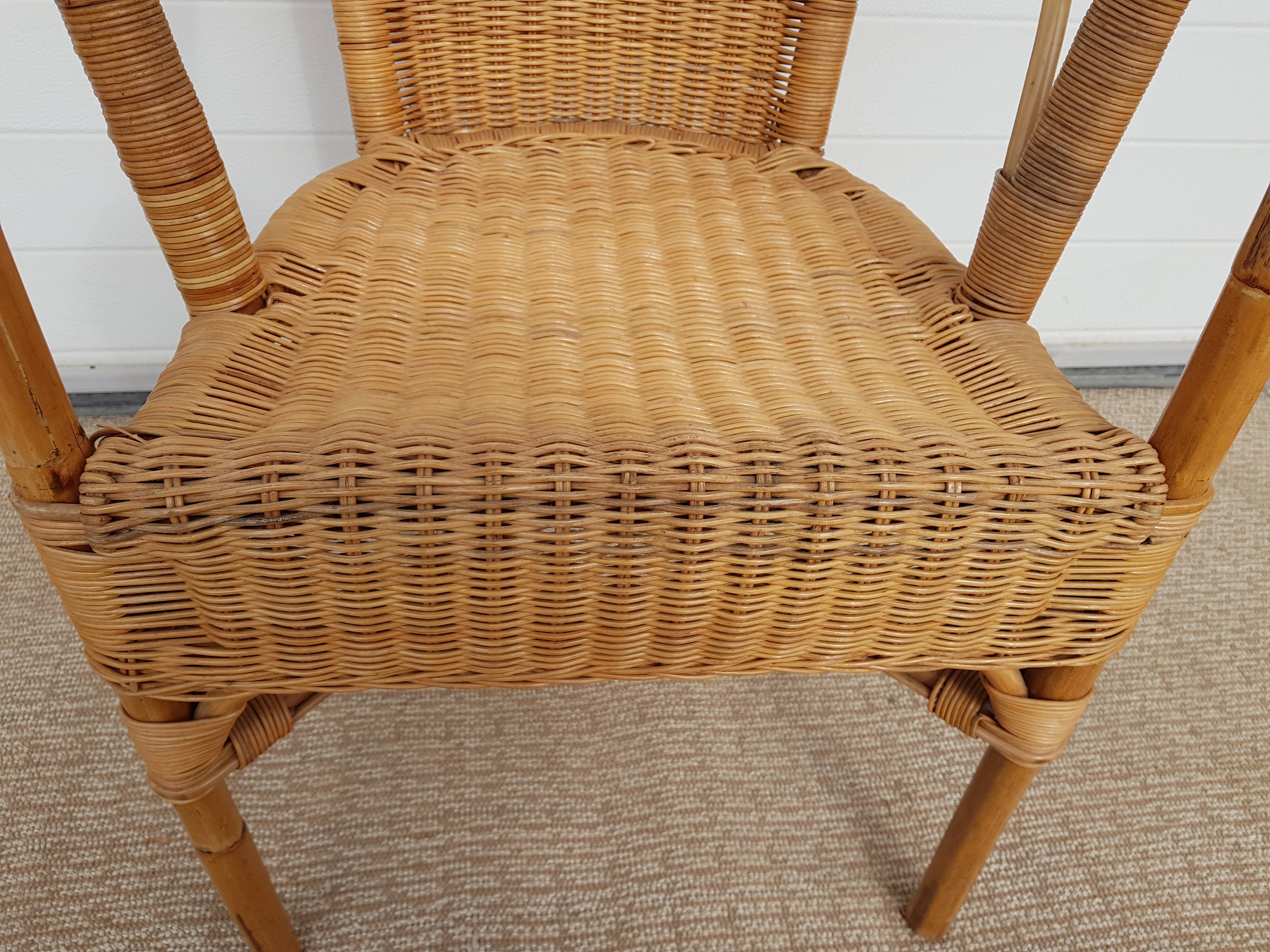 Old chair in bamboo 60s