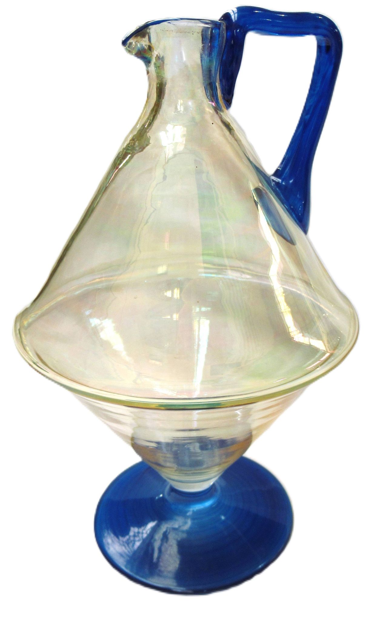 Postmodern service bar blown glass – 1 carafe and 6 St Murano glasses