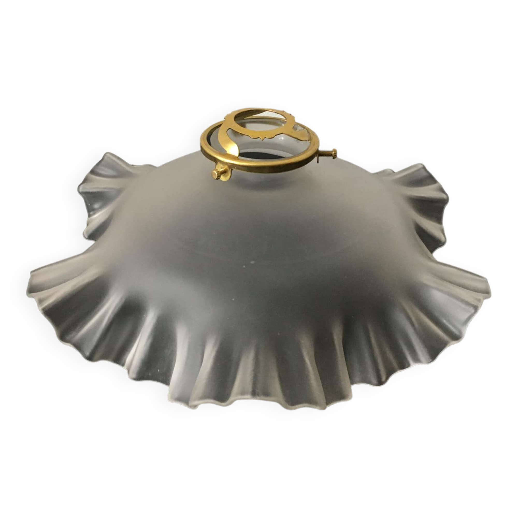Abat-jour en verre blanc opaque. forme mouchoir