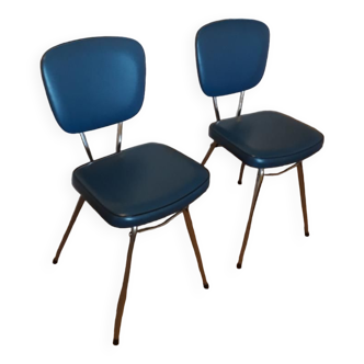 chaises skai bleu