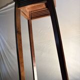 Vintage dark wood side table with curved base