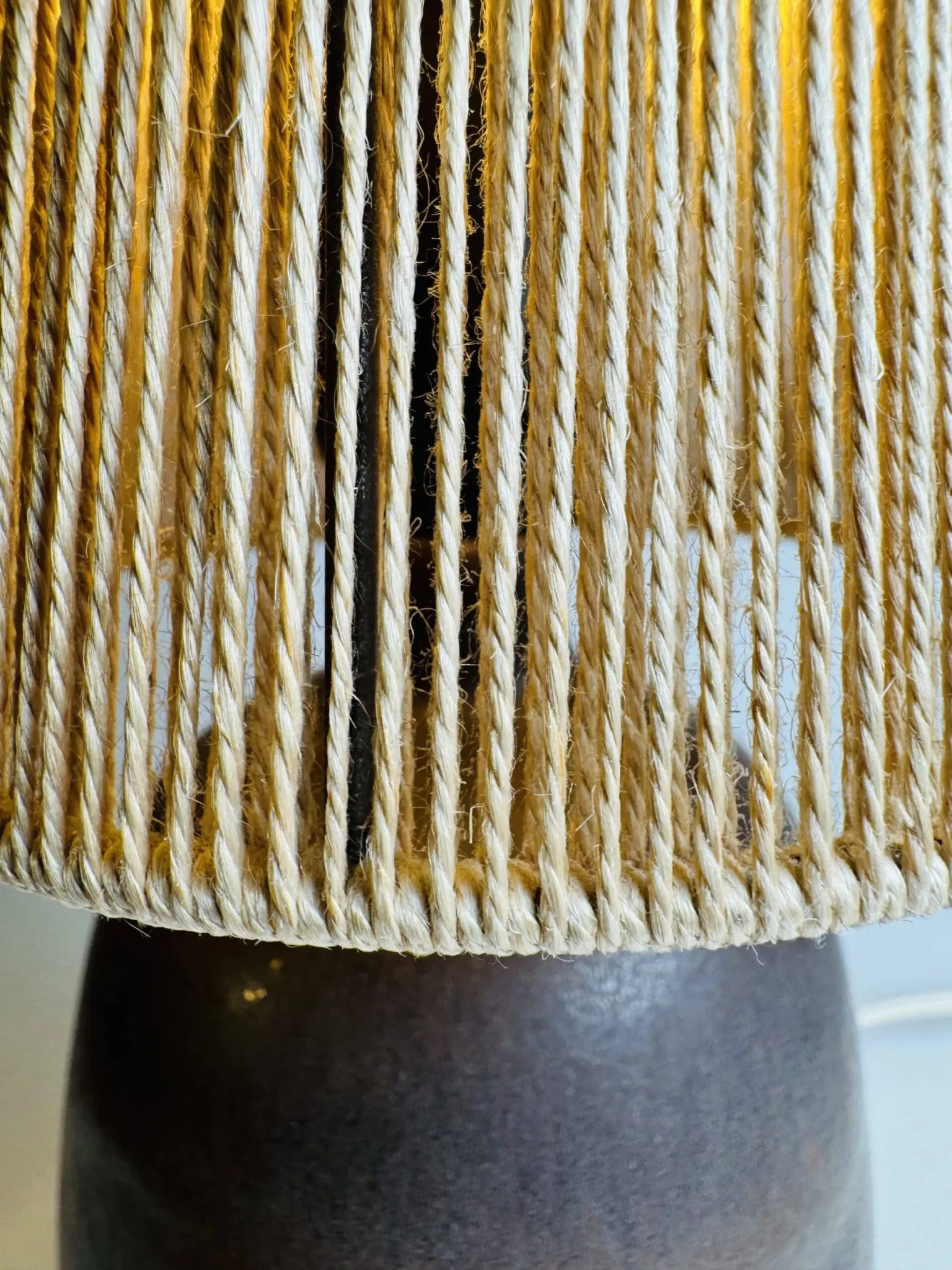 Ceramic And Sisal Table Lamp By Agne Aronsson, Sweden, 1960S