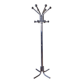 Vintage chrome metal coat rack, 70s-80s