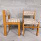 Suite de 2 chaises vintage Baumann en bois et tissu de laine années 70