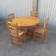 Old dining table vintage pine wooden chairs