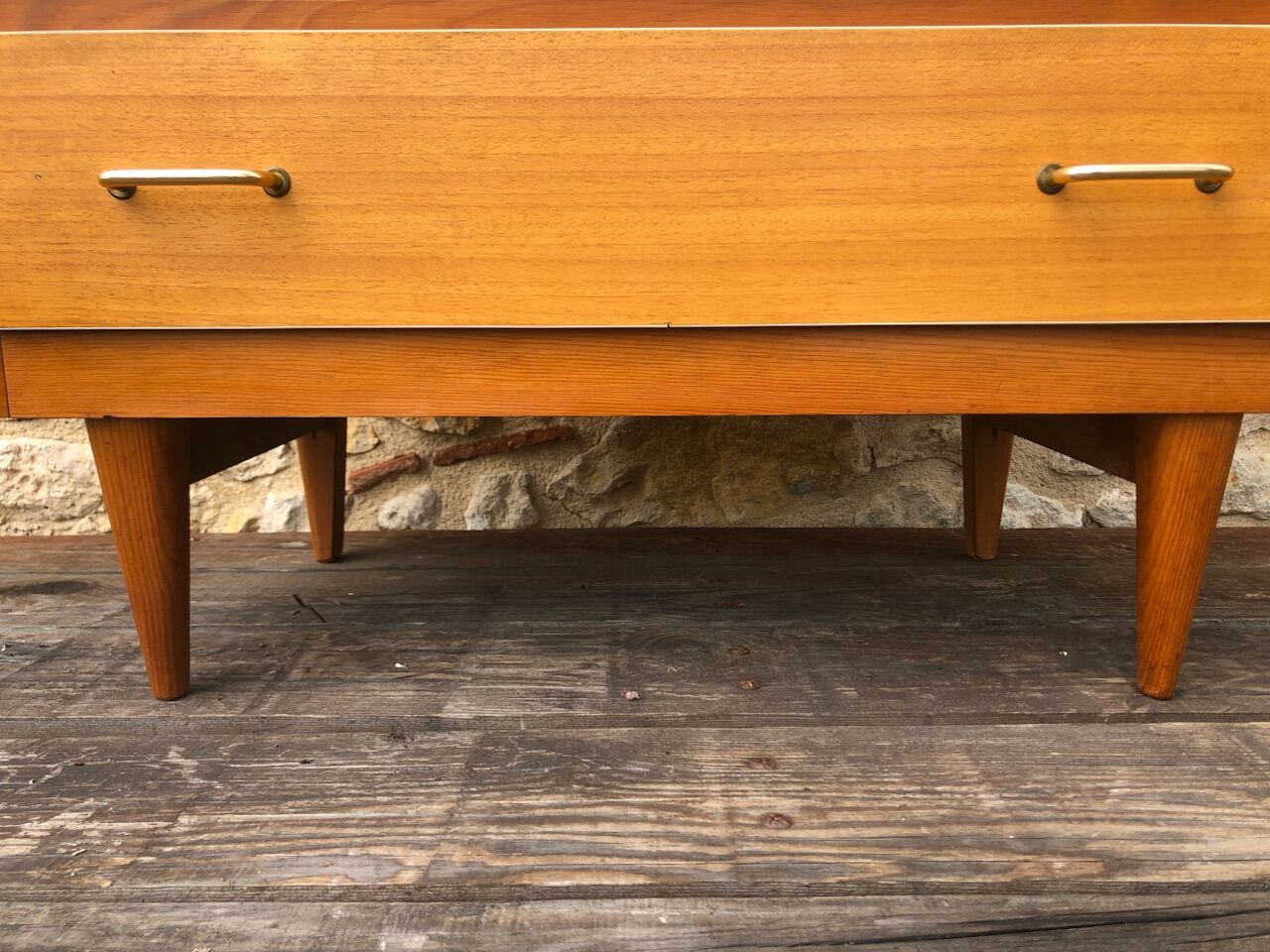 Vintage blond wood chest of drawers, circa 60s