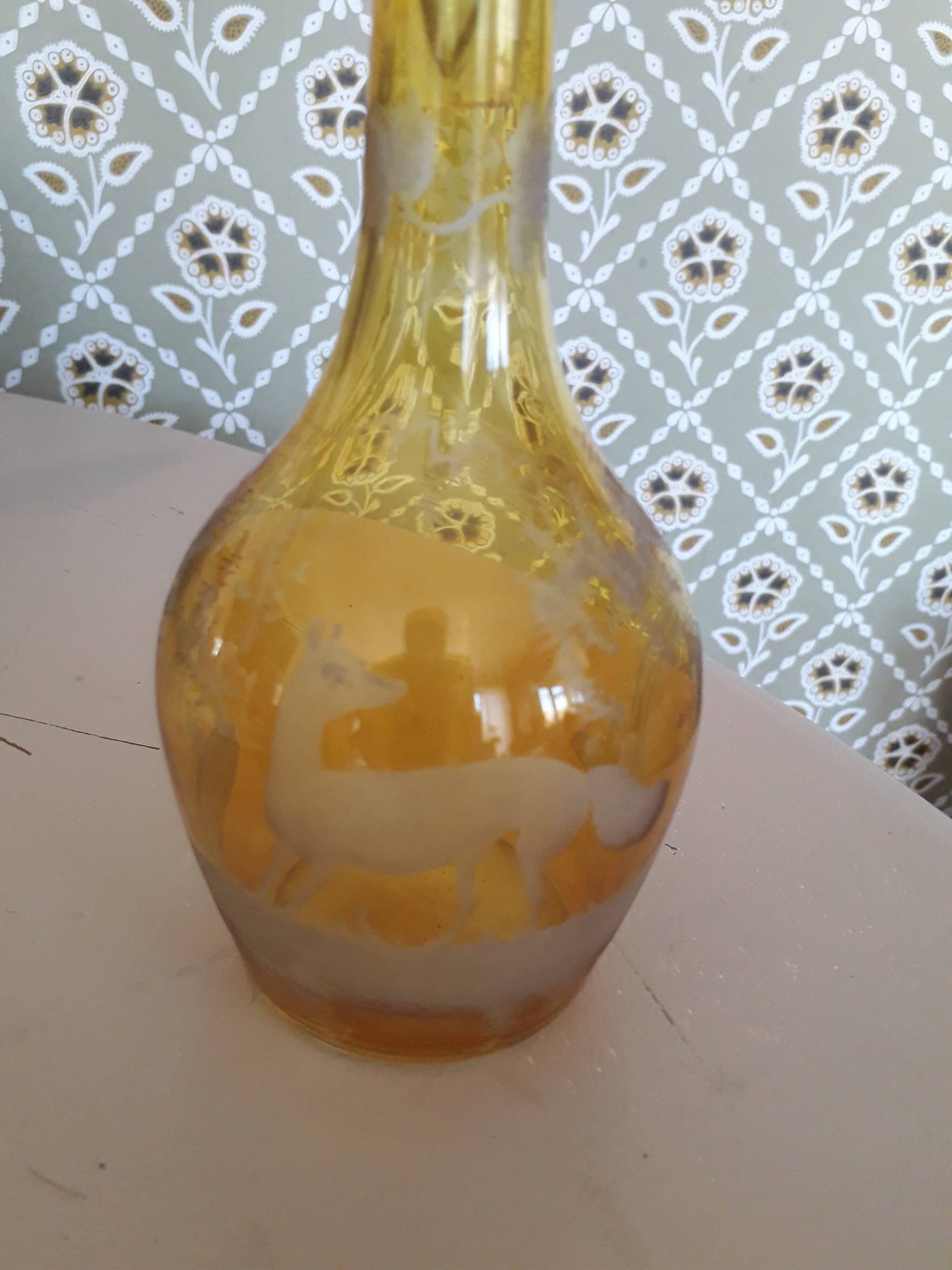1900 glass carafe with refined decor