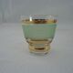 Vintage liqueur service in frosted celadon and gold glass – 1950s