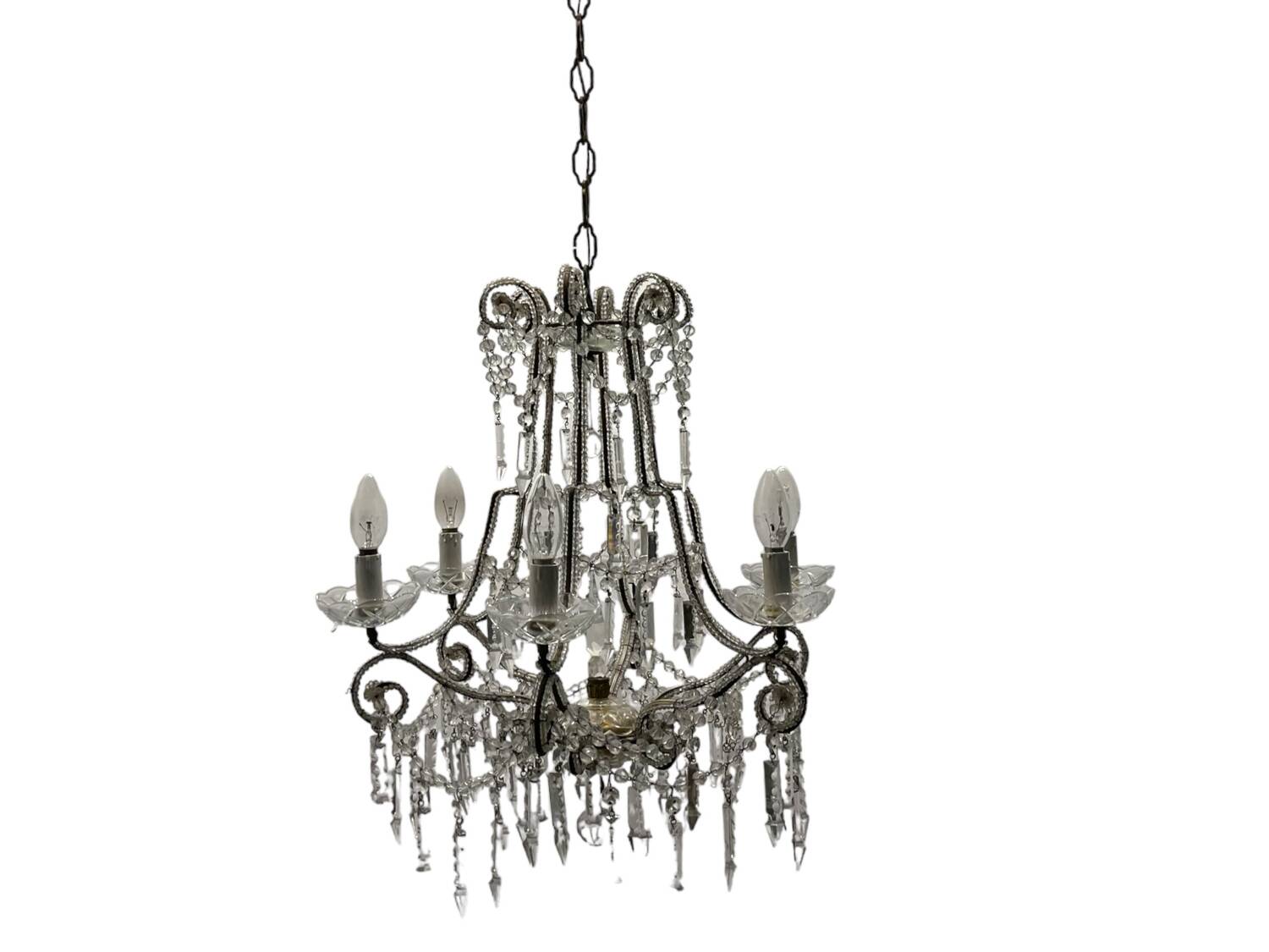 Vintage Crystal Beaded Chandelier