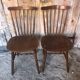 Pair of vintage Baumann western style wooden chairs #a326
