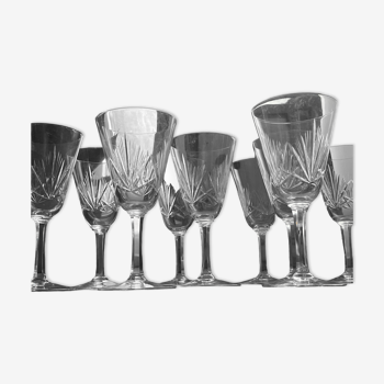 Verres à vin cristal taillé