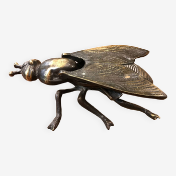 Vintage Ashtray Fly Design with Lid