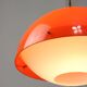 Italian space age orange plexiglass pendant lamp, 1970s